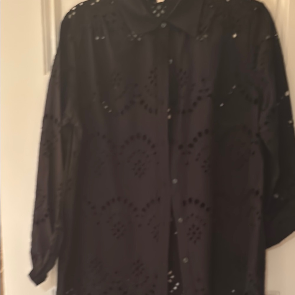 Adiva Black Casual Button Down Shirt